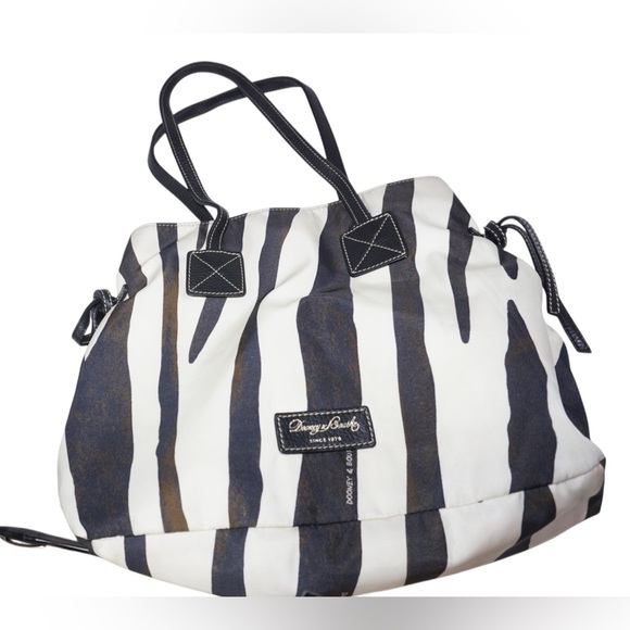 Dooney & Burke Animal Zebra Print Nylon Shopper Tote - Picture 8 of 11